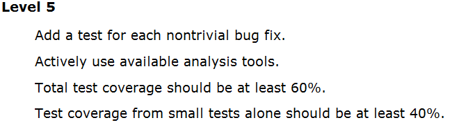 Google 测试能力成熟度模型 Level 5